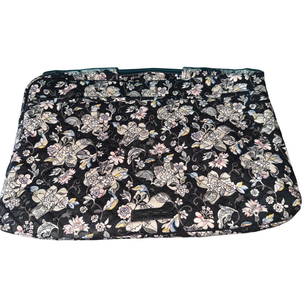 Vera Bradley Holland Garden Laptop Sleeve Quilted Padded Black